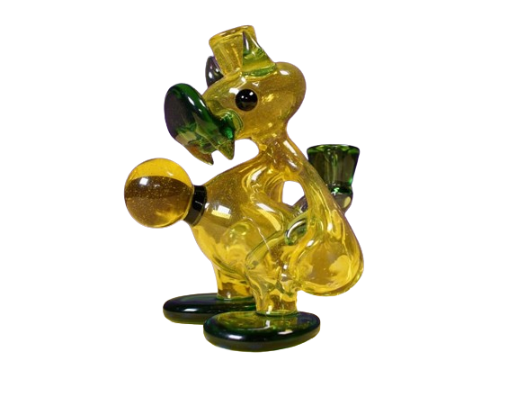 Ryno Glass Art Ryno Glass Death Duck Rig in Yellow & Green